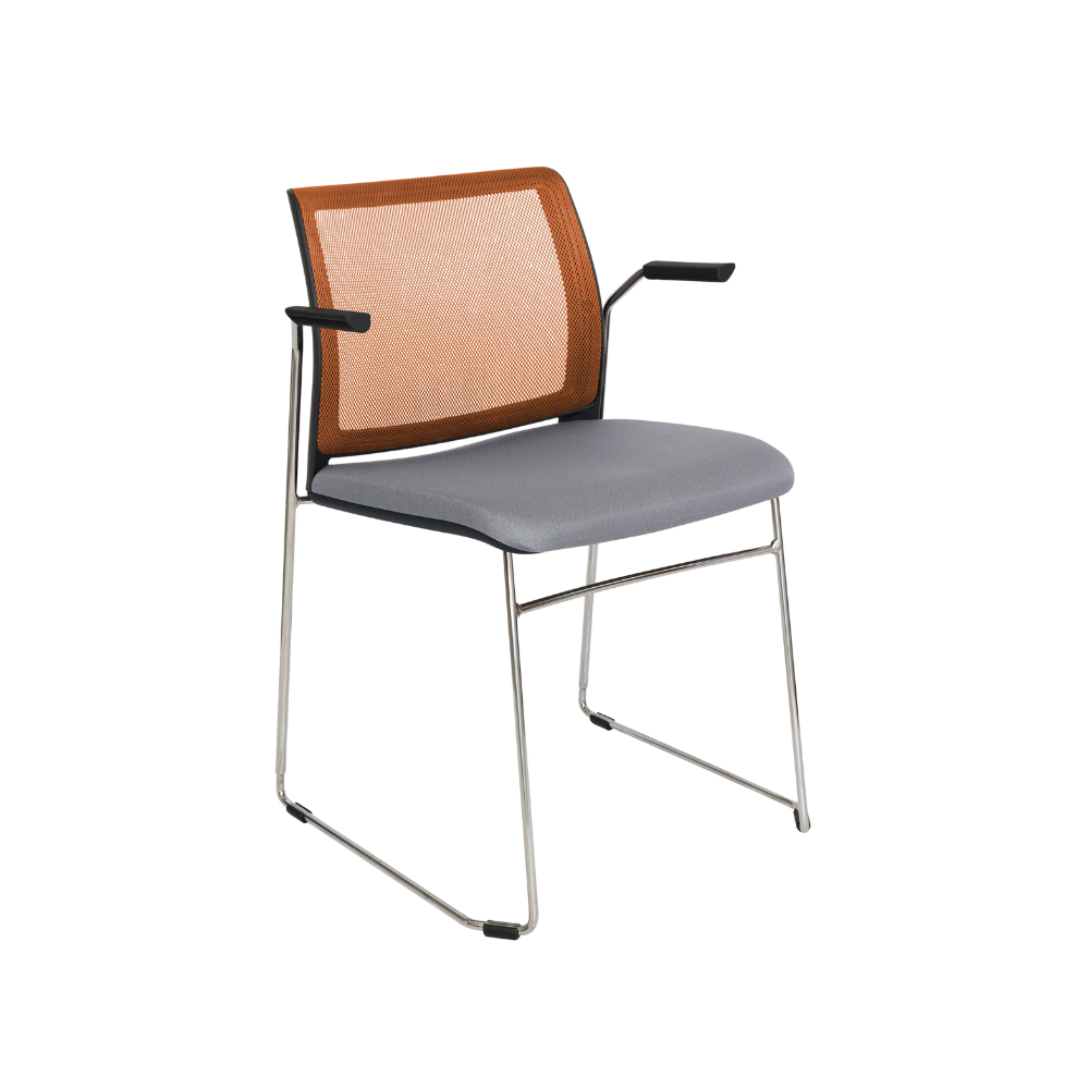 SILLA VISITANTE INTERIOR OFFIHO ALPHA CON BRAZOS OHV-105