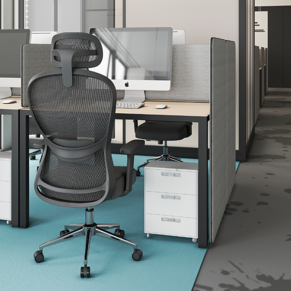 SILLA EJECUTIVA ATHELIER CON CABECERA OHE-905 NEGRO