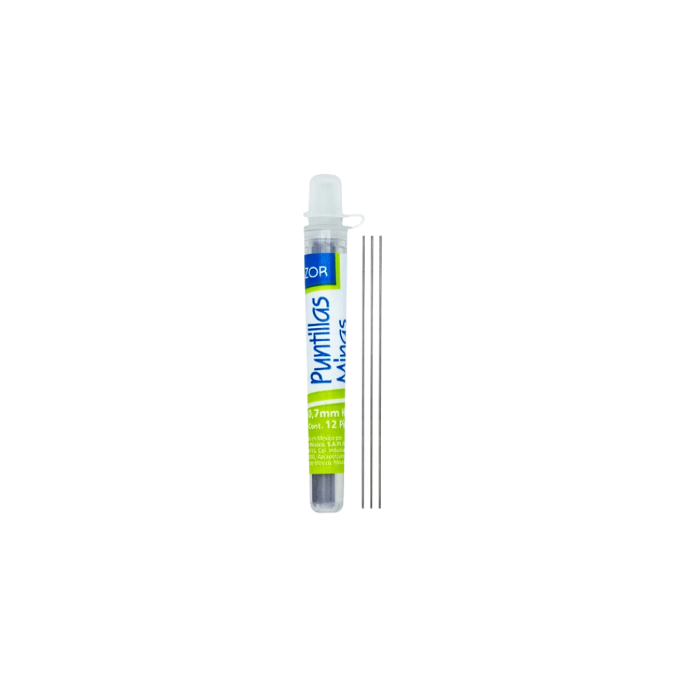 PUNTILLAS AZOR DE GRAFITO NÚMERO 0.7 MM 1 TUBO CON 12 PUNTILLAS 301.6407