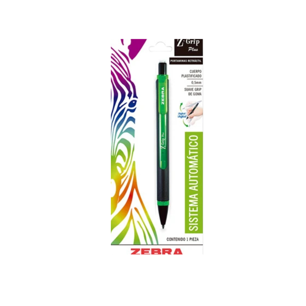 PORTAMINAS 0.7 MM Z GRIP PLUS ZEBRA REDONDO BLÍSTER CON 1 PIEZA 6922-16
