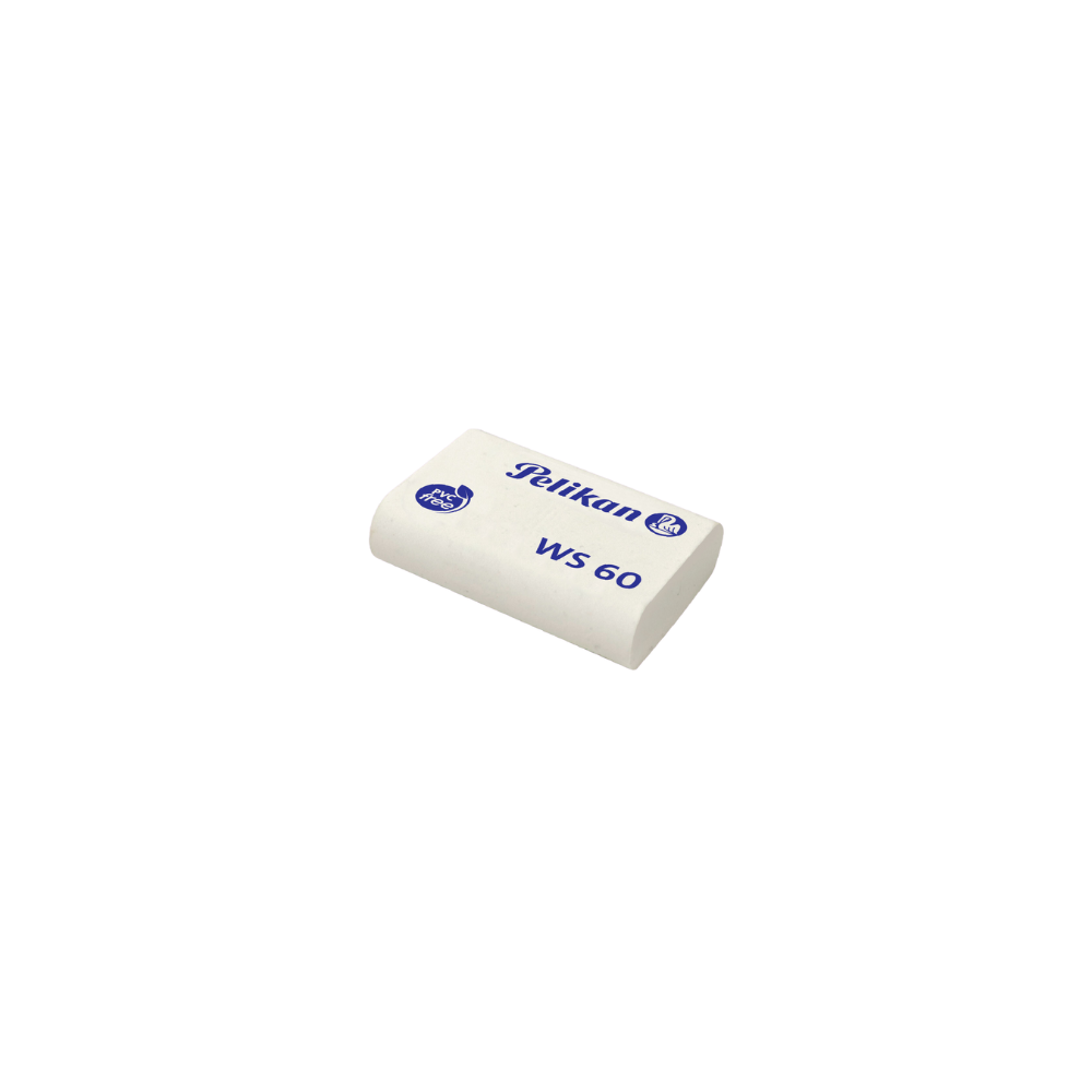 GOMA BLANCA PLÁSTICO PELIKAN WS60 CAJA 60 PIEZAS 6140400