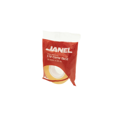 CINTA ADHESIVA CORTE FÁCIL JANEL 119 TRANSPARENTE DE 18 MM X 33 M 1 PZA