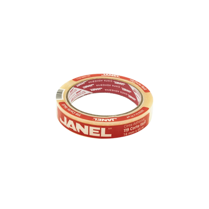 CINTA ADHESIVA CORTE FÁCIL JANEL 119 TRANSPARENTE DE 18 MM X 65 M 1 PZA