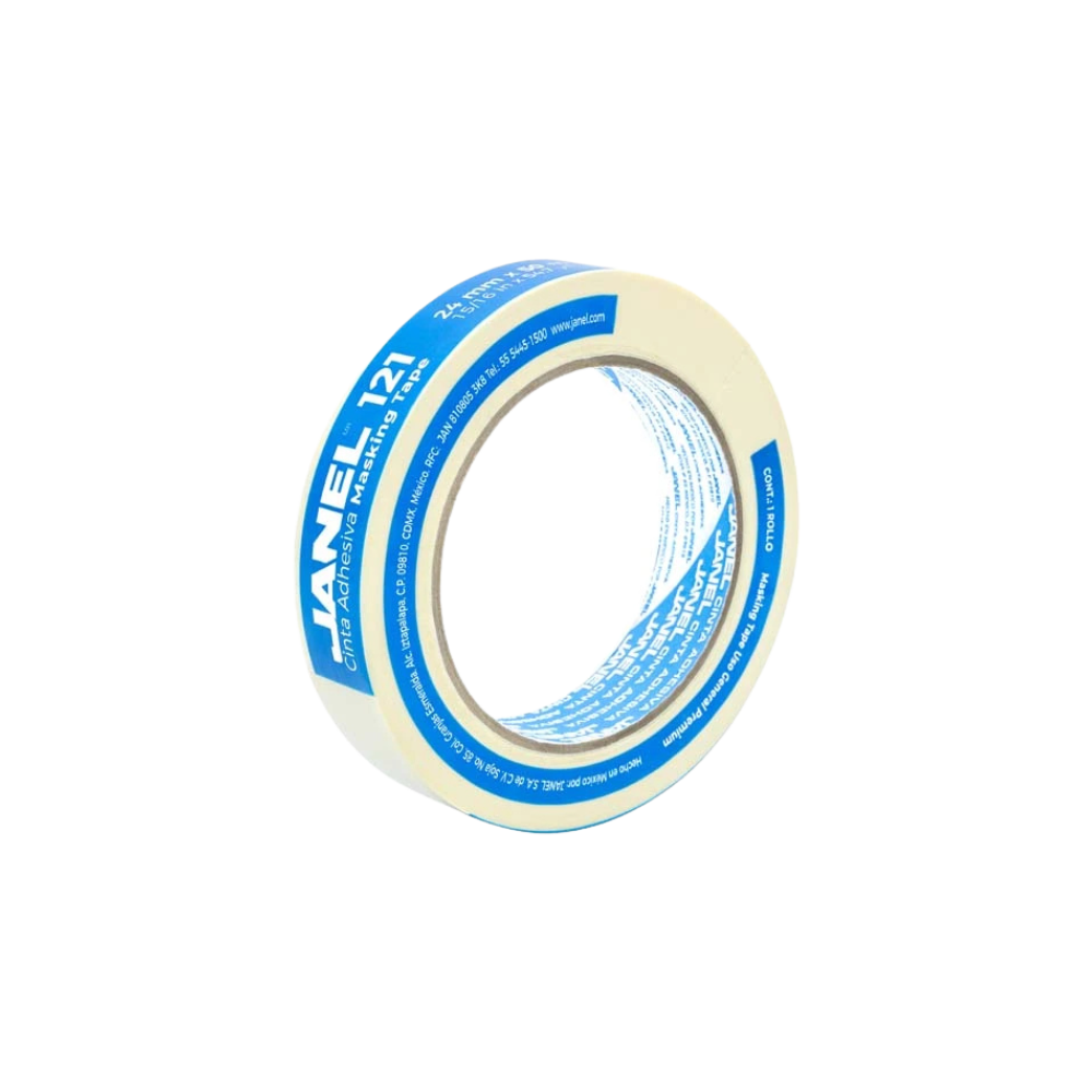 CINTA ADHESIVA MASKING TAPE BLANCA JANEL 121, 24 MM X 50 M 1212450100