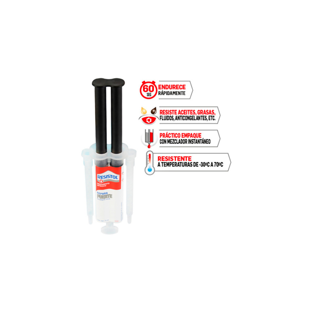 REPARA FUERTE INSTANT MIX PEGAMENTO EPOXICO EN JERINGA RESISTOL 14 ML 1524151