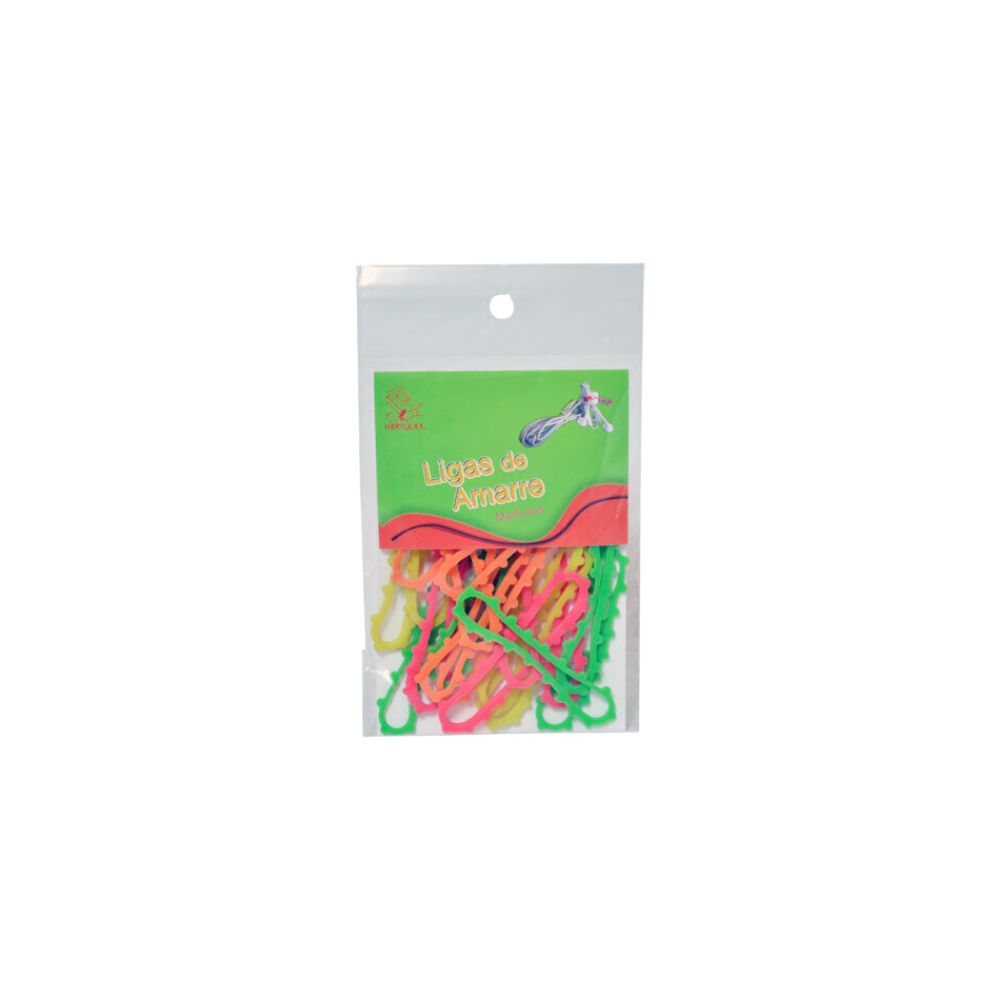 LIGAS DE HULE NATURAL HÉRCULES NO.18 VARIOS COLORES BOLSA CON 20GR LAMN-18