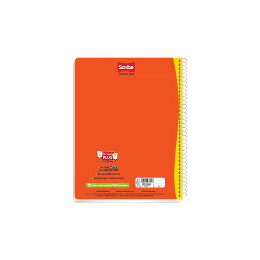 CUADERNO PROFESIONAL CUADRO CHICO SCRIBE DE 100 HOJAS PASTA SEMI-RIGIDA ESPIRAL SENCILLO CONTINUO 1 PIEZA S7972