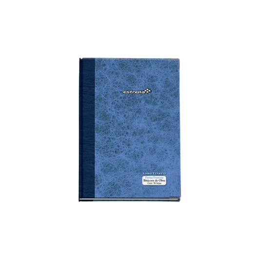 LIBRO FLORETE FORMA FRANCESA CUADRO GRANDE MARCA ESTRELLA TIPO BITACORA DE OBRA 96 HOJAS 1 PIEZA MEDIDAS 34.1 X 23.6 CM 0469