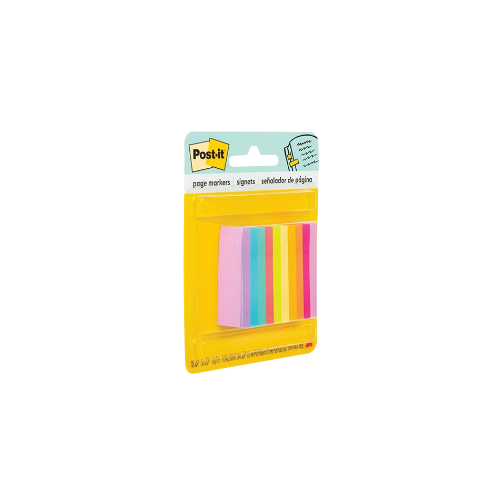 SEÑALADORES DE PAPEL POST-IT MULTICOLOR 10 BLOCKS DE COLORES CON 50 HOJAS CADA UNO MEDIDAS 12.7X44.4MM 70007065058