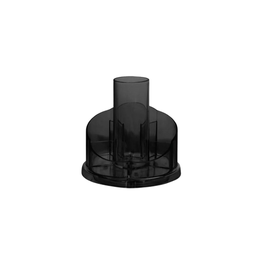 ORGANIZADOR ESCRITORIO NEGRO POLIESTIRENO MAE CIRCULAR COMPARTIMIENTOS CON VARIAS DIVISIONES 12X12X12 CM M-941.4