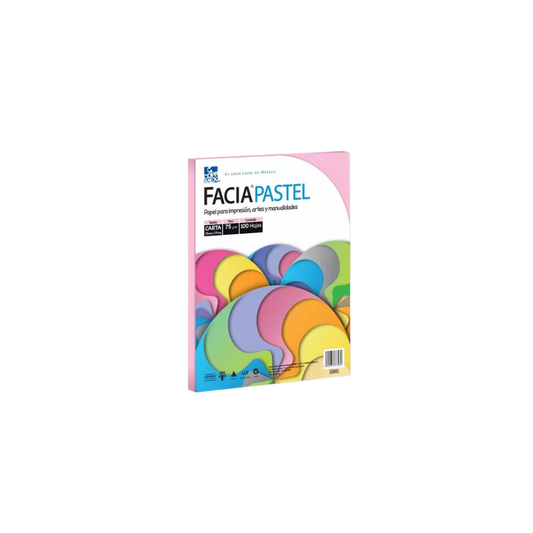 PAPEL FACIA PASTEL TAMAÑO CARTA COLOR ROSA 1 RESMA CON 100 HOJAS D2832075011A2SE