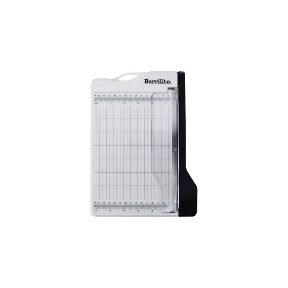 GUILLOTINA DE PLÁSTICO MARCA BARRILITO 8.5 PULGADAS CAPACIDAD PARA CORTAR 6 HOJAS 1 PIEZA 8762GUI