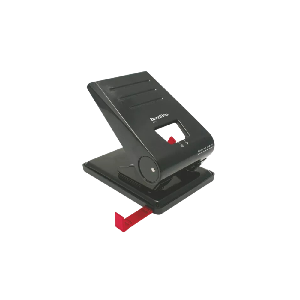 PERFORADORA METAL NEGRO 2 ORIFICIOS PARA 30 HOJAS BARRILITO 8571
