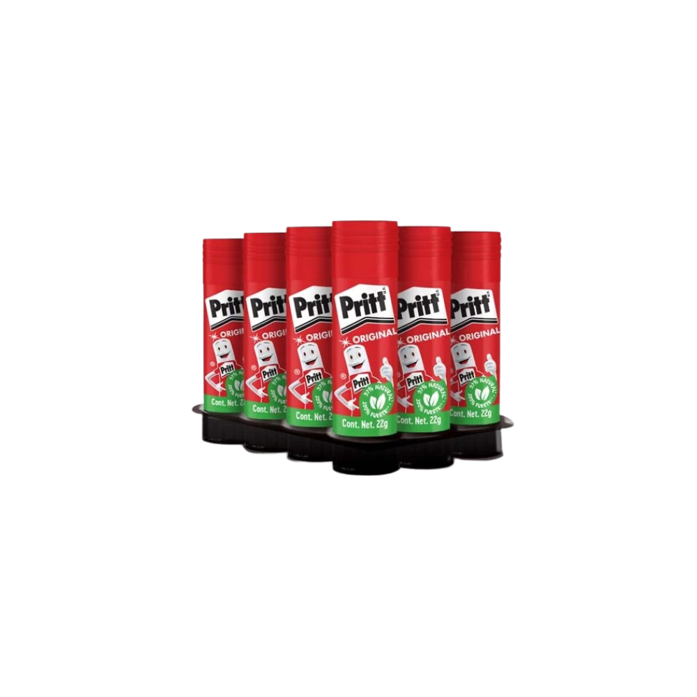 LÁPIZ ADHESIVO TRANSPARENTE PRITT BARRA DE 22GR PAQUETE CON 12 PIEZAS 2730628