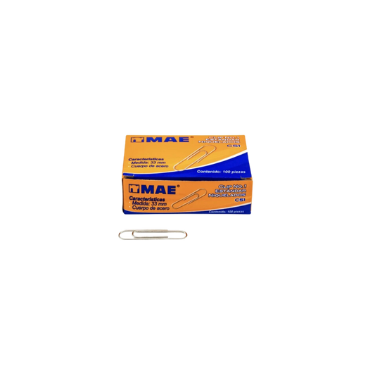 CLIP ESTÁNDAR NÚMERO 1 MAE CAJA CON 100 CLIPS CS1