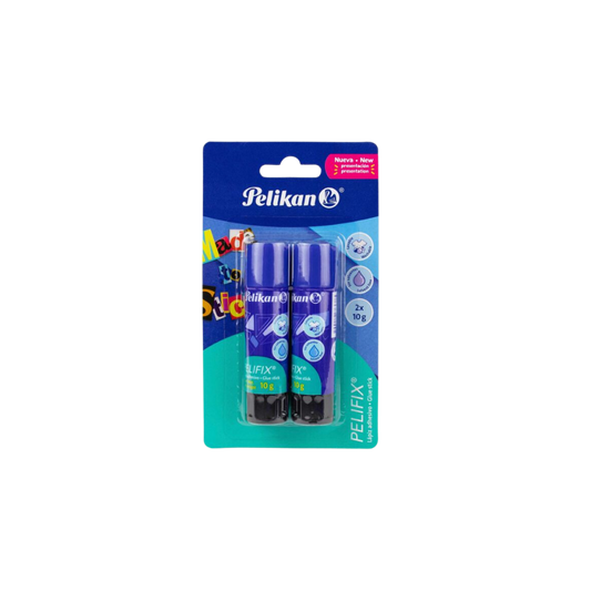 LÁPIZ ADHESIVO BLANCO MARCA PELIKAN PELIFIX BARRA DE 10GR BLISTER CON 2 PIEZAS 9051011