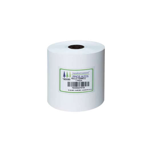 ROLLO PARA CALCULADORA TERMICO PINOS ALTOS BLANCO 80 MM X 80 MTS CAJA CON 50 PIEZAS RT8080
