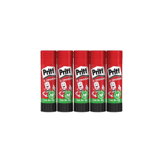 LÁPIZ ADHESIVO TRANSPARENTE PRITT BARRA DE 42GR PAQUETE CON 5 PIEZAS 2730300