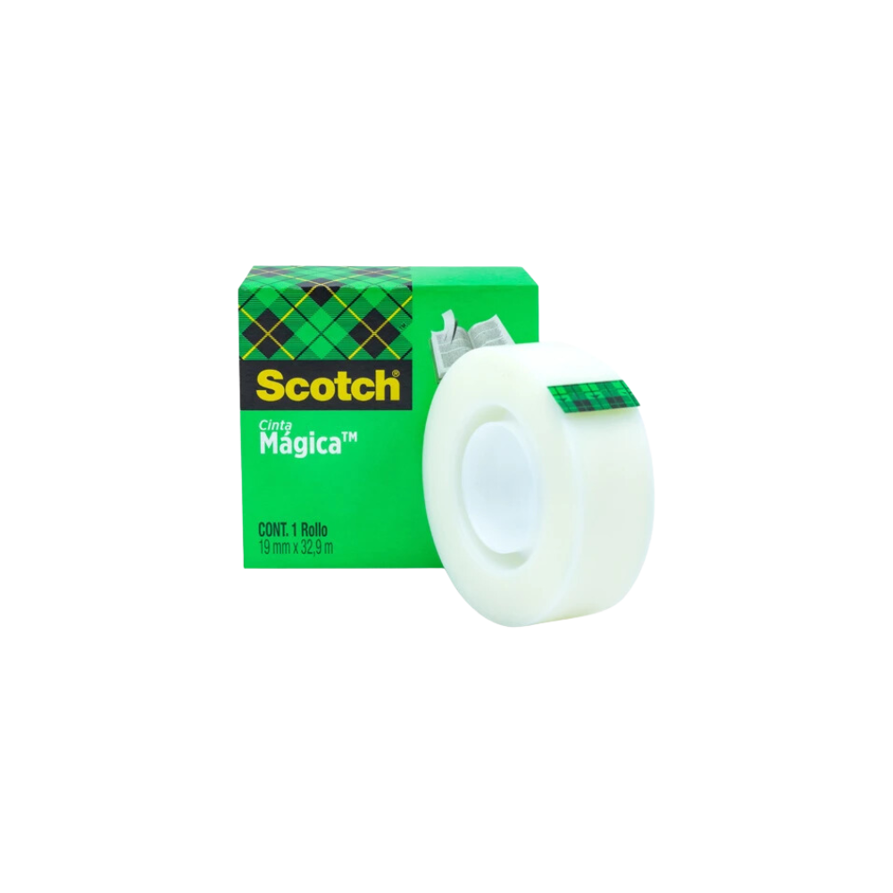 CINTA ADHESIVA MÁGICA MARCA SCOTCH MEDIDAS 18MM X 33M 1 PIEZA 70016077003