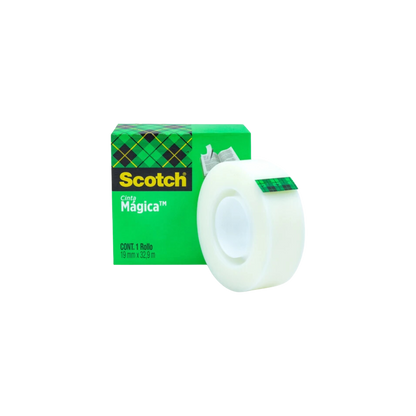 CINTA ADHESIVA MÁGICA MARCA SCOTCH MEDIDAS 18MM X 33M 1 PIEZA 70016077003