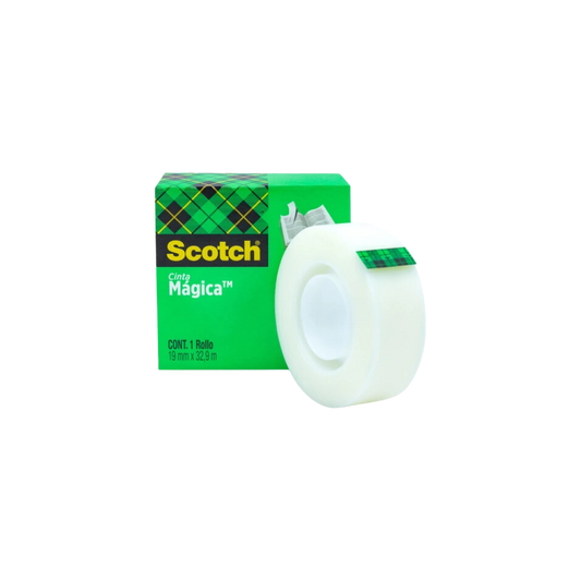 CINTA ADHESIVA MÁGICA MARCA SCOTCH MEDIDAS 18MM X 33M 1 PIEZA 70016077003