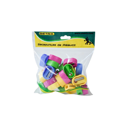 SACAPUNTAS PLÁSTICO MANUAL DIETRIX BOLSA CON 25 PIEZAS 9579