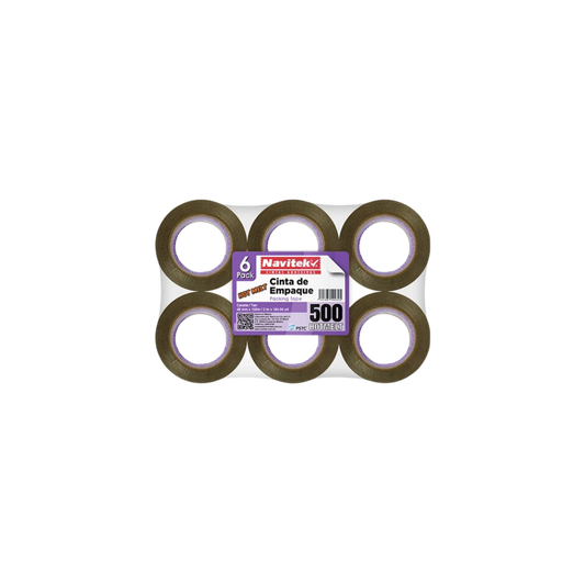 CINTA ADHESIVA COLOR CANELA DE EMPAQUE MARCA NAVITEK MEDIDAS 48MM X 150M BLISTER CON 6 PIEZAS 85004815062