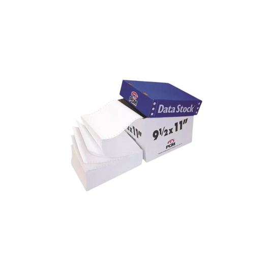 PAPEL STOCK BLANCO PCM DATA STOCK 9.5x11 PULGADAS CAJA CON 3 TANTOS DE 1000 FORMAS DS00131000B