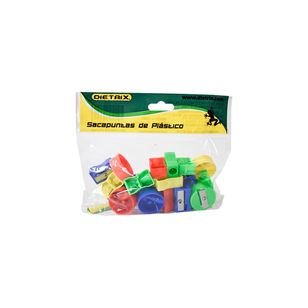 SACAPUNTAS PLÁSTICO MANUAL DIETRIX BOLSA CON 25 PIEZAS 6641