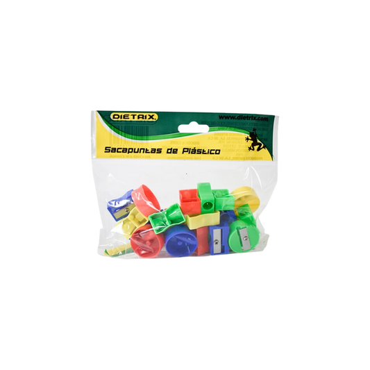 SACAPUNTAS PLÁSTICO MANUAL DIETRIX BOLSA CON 25 PIEZAS 6641