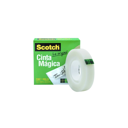 CINTA ADHESIVA MÁGICA MARCA SCOTCH MEDIDAS 12MM X 33M 1 PIEZA MC900173832