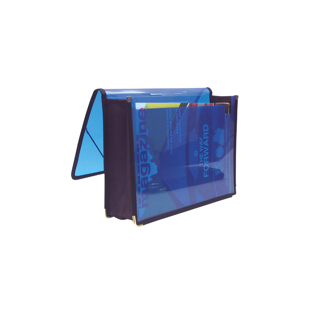 PORTADOCUMENTOS PLÁSTICO BICOLOR HUMO Y AZUL OXFORD 1 PIEZA CAPACIDAD DE 300 HOJAS F773