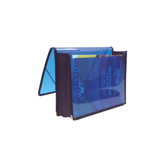 PORTADOCUMENTOS PLÁSTICO BICOLOR HUMO Y AZUL OXFORD 1 PIEZA CAPACIDAD DE 300 HOJAS F773