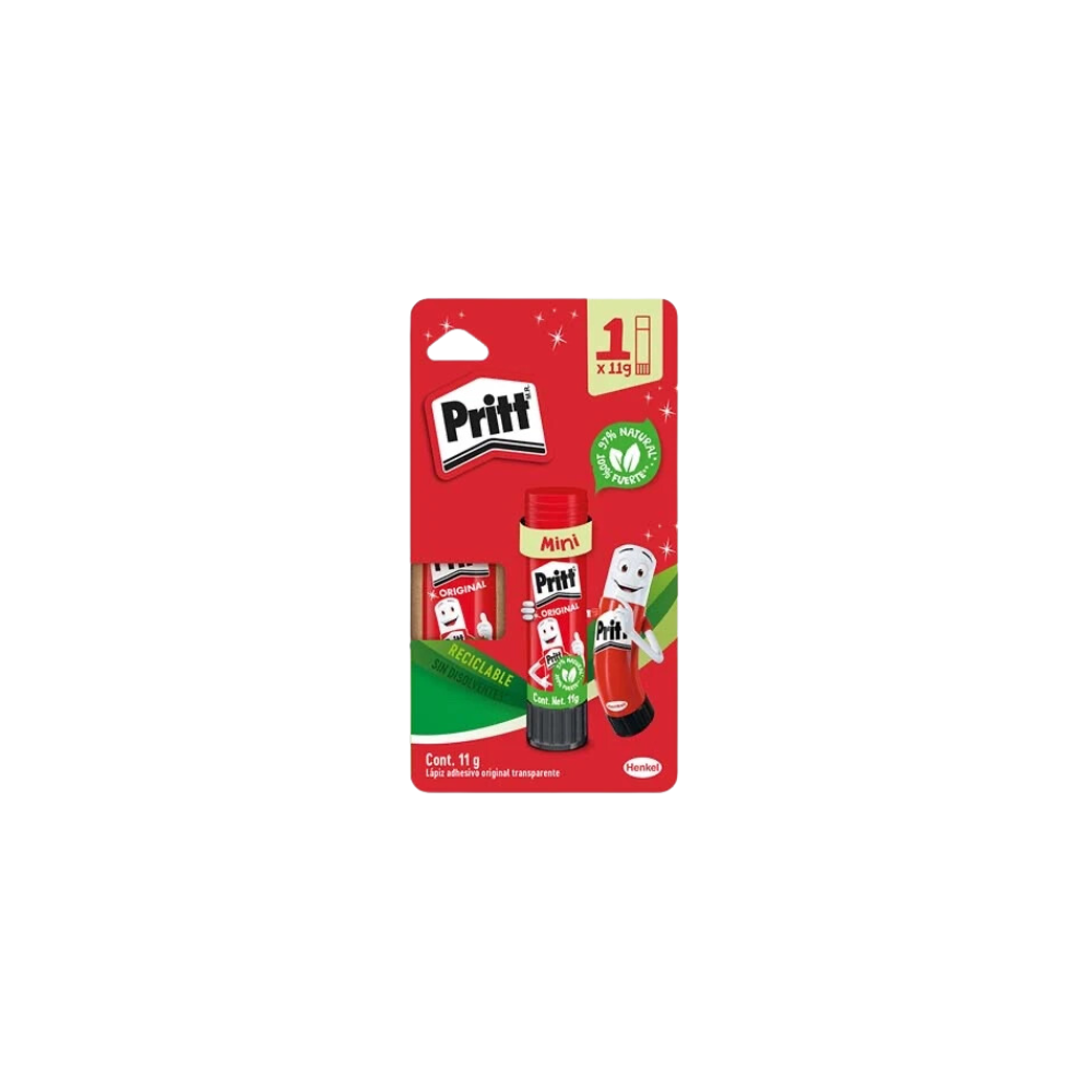 LÁPIZ ADHESIVO TRANSPARENTE PRITT 11GR 1 PIEZA 2780665
