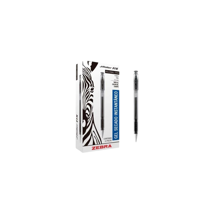 BOLÍGRAFO TINTA GEL J ROLLER RX ZEBRA FINO 0.5MM TINTA NEGRA CAJA CON 12 PIEZAS 8600