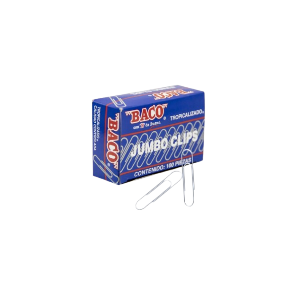 CLIP TROPICALIZADO JUMBO BACO CAJA CON 100 CLIPS PTCLB0006