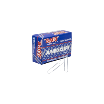 CLIP TROPICALIZADO JUMBO BACO CAJA CON 100 CLIPS PTCLB0006