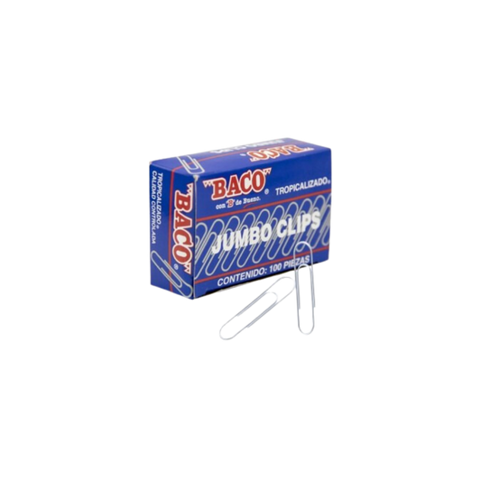 CLIP TROPICALIZADO JUMBO BACO CAJA CON 100 CLIPS PTCLB0006