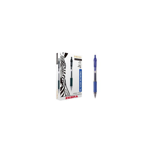 BOLÍGARFO TINTA GEL AZUL ZEBRA PUNTO MEDIANO 0.7MM CAJA CON 12 PIEZAS 8801