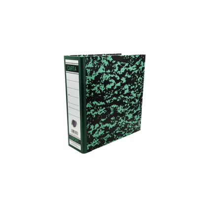 REGISTRADOR DE CARTÓN MARMOLEADO CLÁSICO ARILLO EN O DE 3 PULGADAS COLOR VERDE LEFORT 1 PIEZA