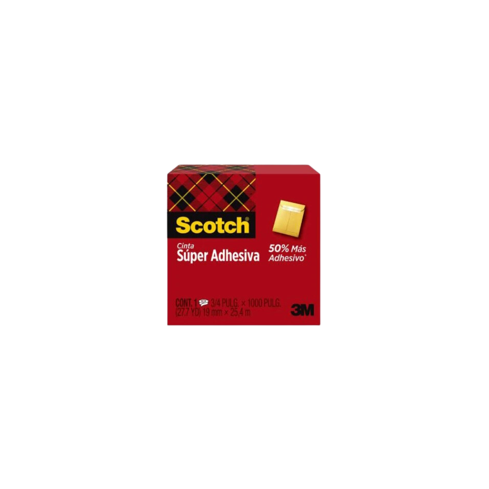 CINTA SUPER ADHESIVA TRANSPARENTE MARCA SCOTCH MEDIDAS 19MM X 25.4M 1 PIEZA 70007064606