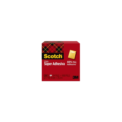 CINTA SUPER ADHESIVA TRANSPARENTE MARCA SCOTCH MEDIDAS 19MM X 25.4M 1 PIEZA 70007064606