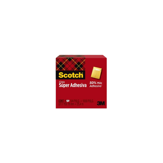 CINTA SUPER ADHESIVA TRANSPARENTE MARCA SCOTCH MEDIDAS 19MM X 25.4M 1 PIEZA 70007064606