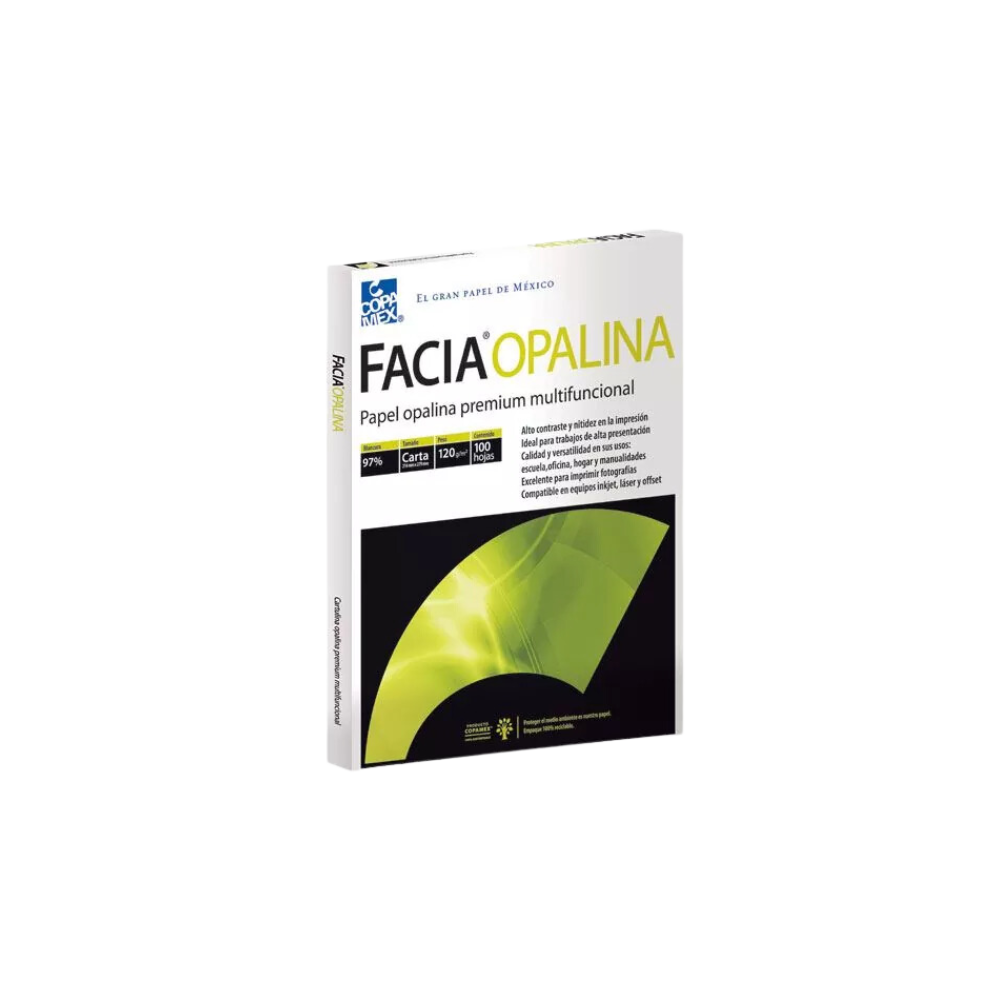 PAPEL OPALINA BLANCO CARTA COPAMEX 120GR 1 RESMA CON 100 HOJAS A6007120011A0FC