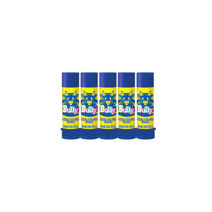 LÁPIZ ADHESIVO BLANCO MARCA BULLY BARRA DE 38GR PAQUETE CON 5 PIEZAS 2820047