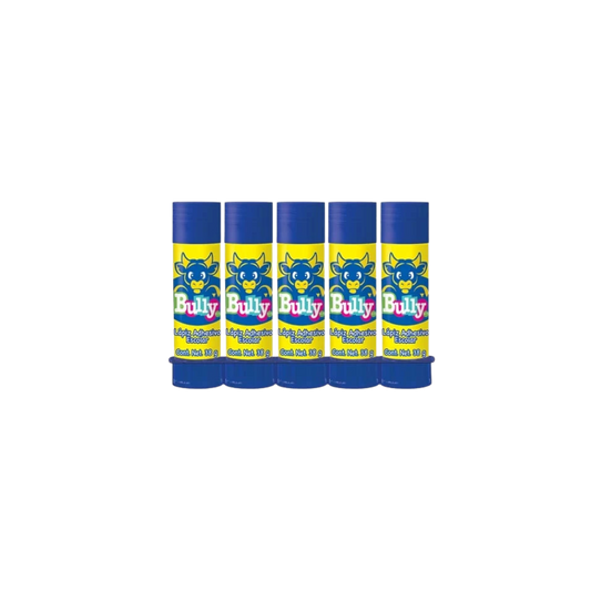 LÁPIZ ADHESIVO BLANCO MARCA BULLY BARRA DE 38GR PAQUETE CON 5 PIEZAS 2820047