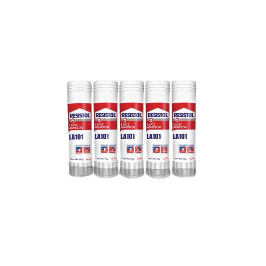 LÁPIZ ADHESIVO BLANCO MARCA RESISTOL BARRA DE 40GR PAQUETE CON 5 PIEZAS 2803767