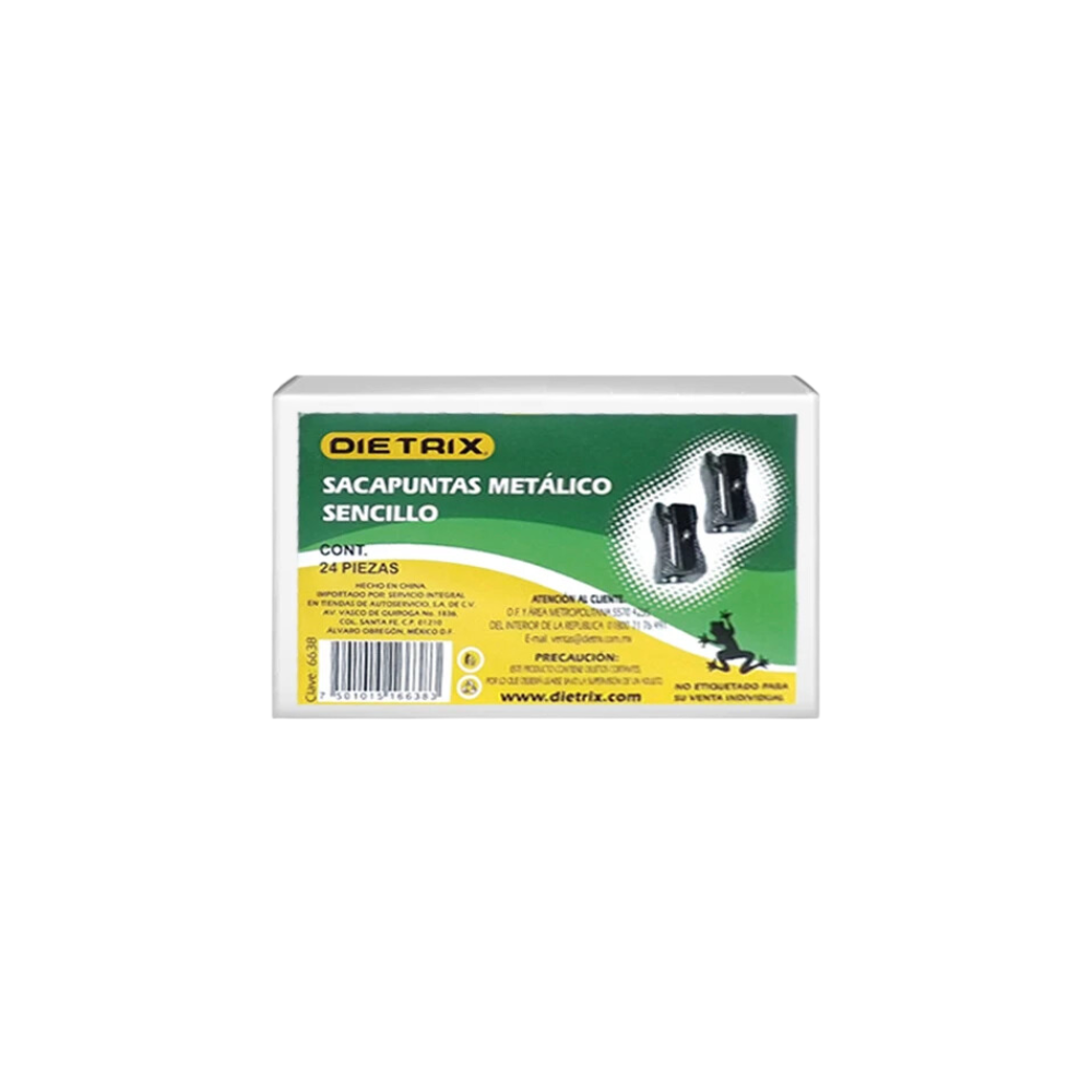 SACAPUNTAS METÁLICO MANUAL DIETRIX CAJA 24 CON PIEZAS 6638