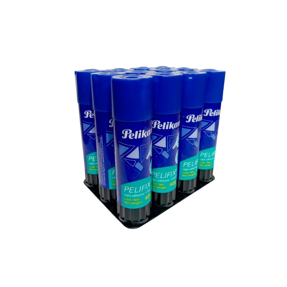 LÁPIZ ADHESIVO BLANCO MARCA PELIKAN PELIFIX BARRA DE 40GR PAQUETE CON 12 PIEZAS 9054000
