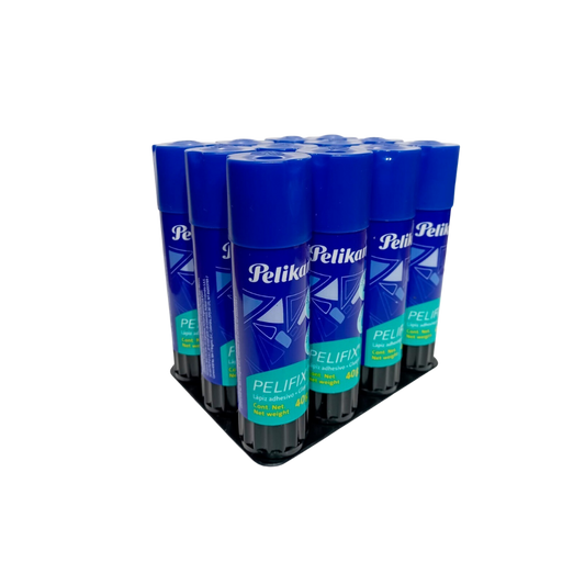 LÁPIZ ADHESIVO BLANCO MARCA PELIKAN PELIFIX BARRA DE 40GR PAQUETE CON 12 PIEZAS 9054000